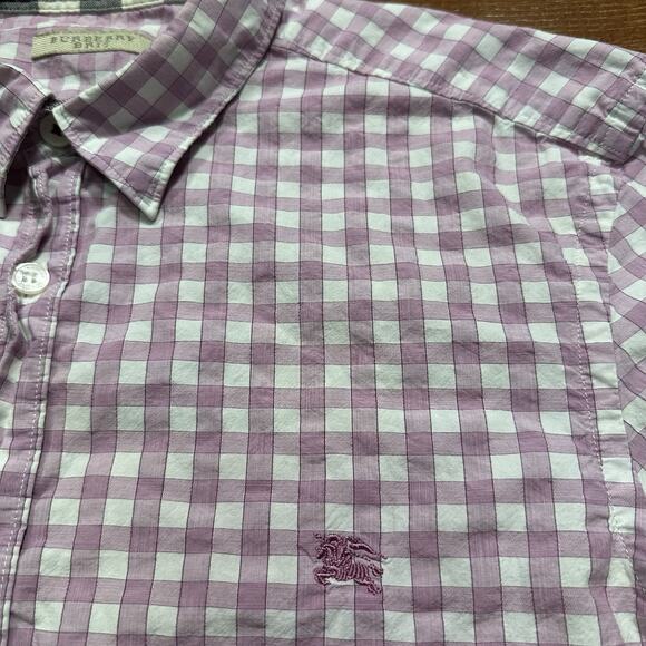 Burberry Other - Burberry Button Up Shirt Mens S Purple Check Graph Plaid Long Sleeve Luxury